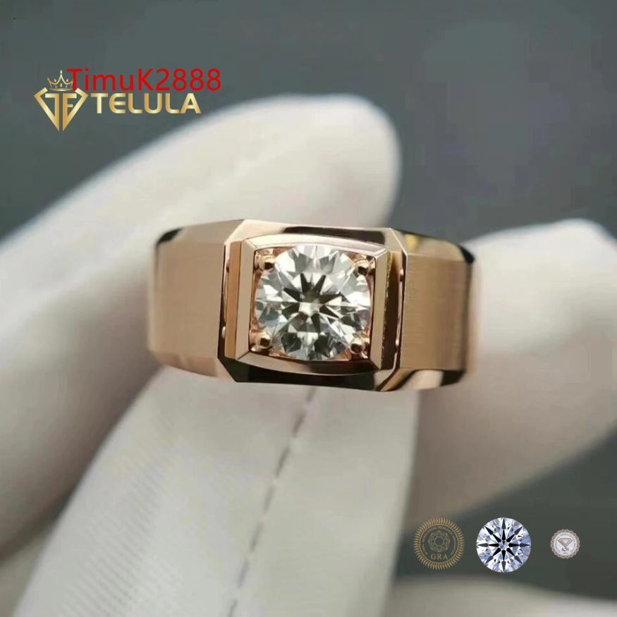 Custom Luxury Hip Hop Pinky Ring S925 Silver Moissanite Ring Men VVS DEF Hip Hop Moissanite Rings