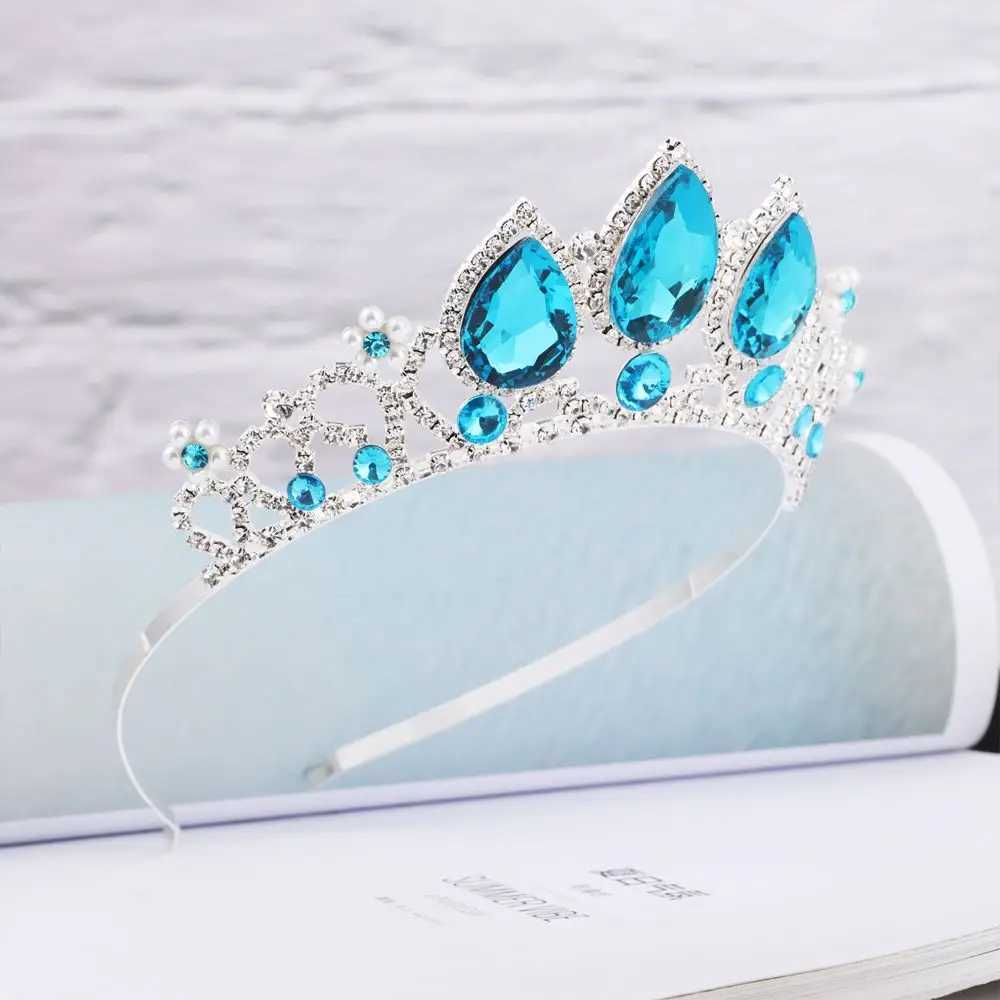 Model Catwalk Wedding Handmade Rhinestone Tiara Tiaras for Girls Pearl Headband Princess Crown Bling L250928LPBG