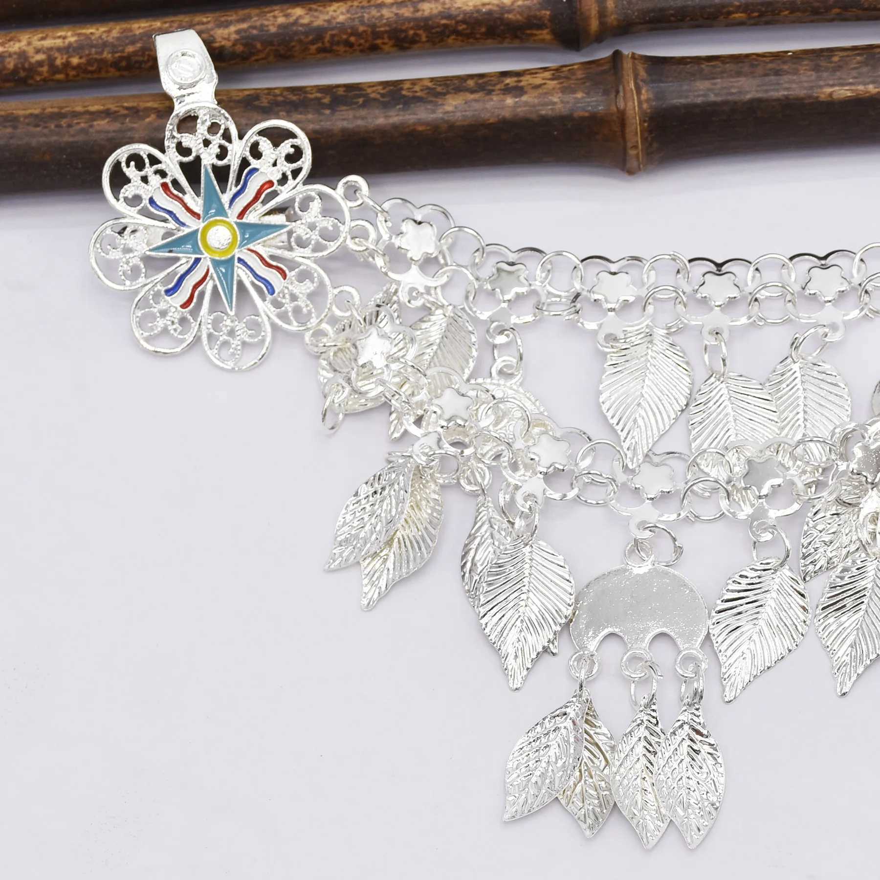 Silver Plated Leaf Tassel Ethnic Headpiece Hair cessories Classic Afghan Turkey Semitic Assyrian Flag Womens Hair Jewelry L250928QEZG