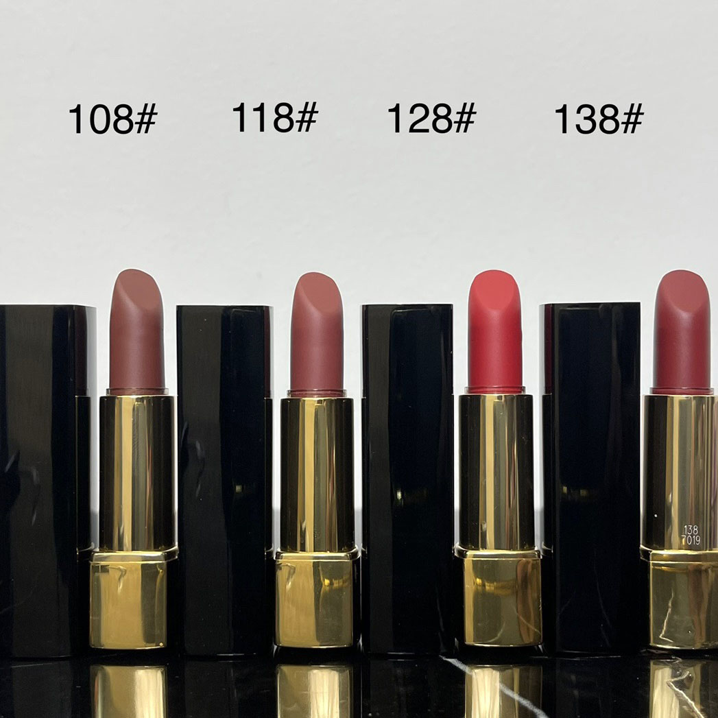 Top Quality Designer Lipstick Velvet Matte Comet Pressed Lipstick Black Tube Rouge Velvet Luminous Matte Lip Colour Moisturizing Lip Care