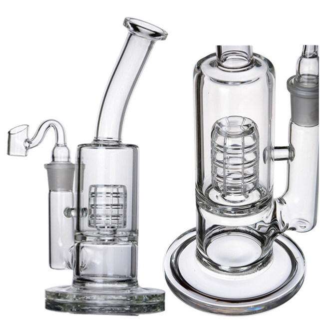 9.1 inchs Matrix Perc Glass Bong Hookahs Smoking Water Pipes Bubbler Heady Glass Water Bongs Oil Accessory