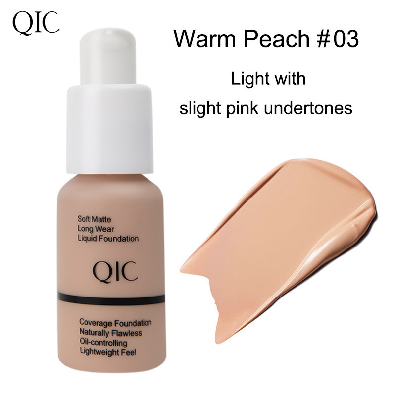 QIC Liquid Foundation Beauty Concealer Waterproof Invisible Pore Liquid Foundation Brighten Waterproof Full Coverage Professional Matte Base Make Up 2