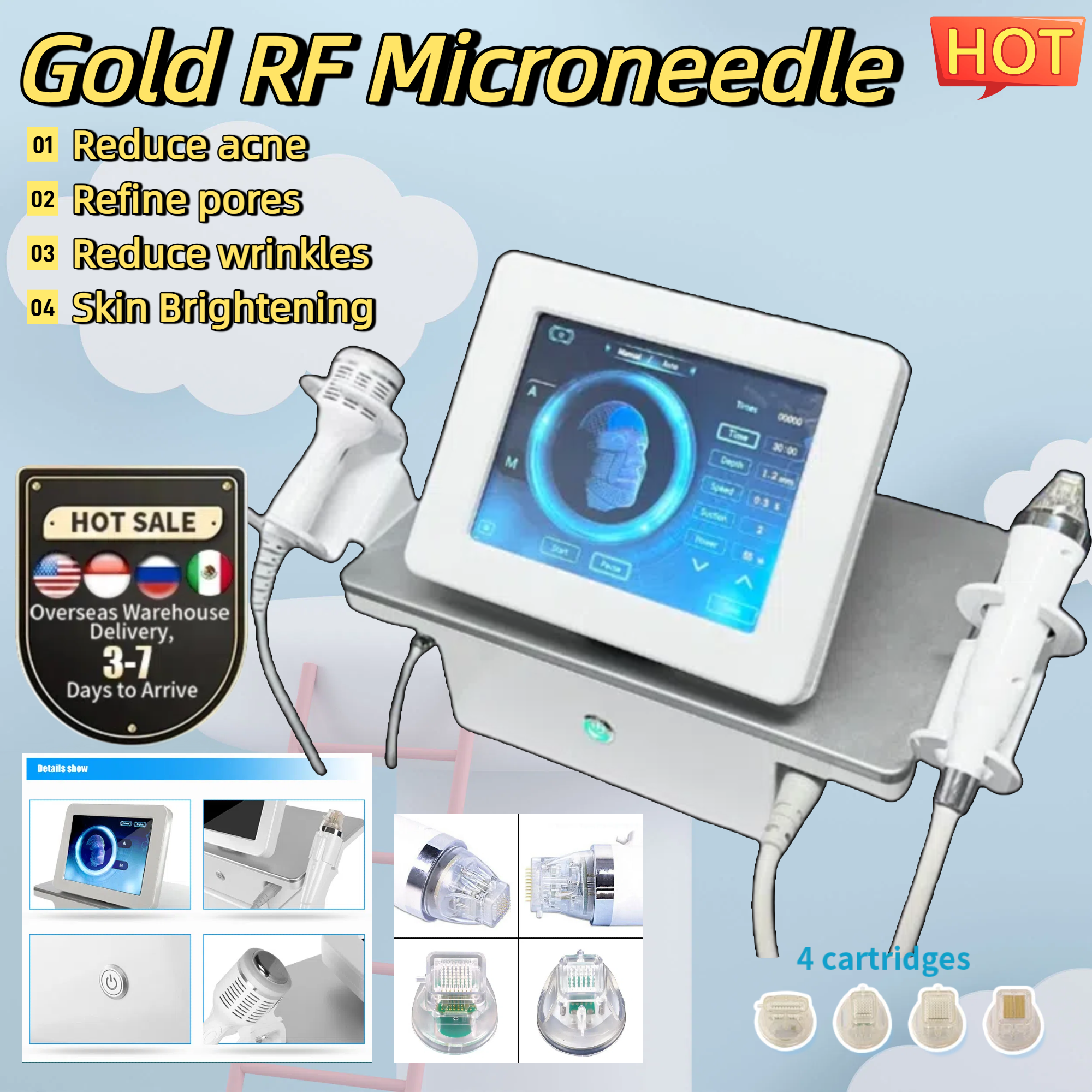 RF Microneedling Beauty Salon Use Machine Anti-wrinkle/microneedle Rf Fractional Micro Needle Machine Face Lift Skin Rejuvenation Wrinkle Remover Mach