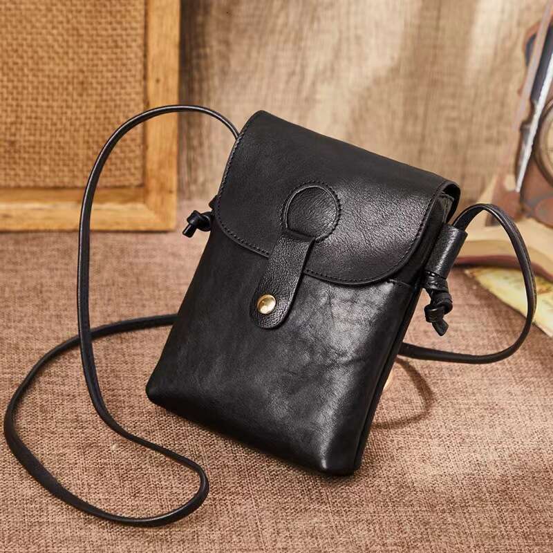 Nasman Top Layer Cowhide Phone 2024 Spring Summer New Elegant Shoulder Crossbody Small Bag