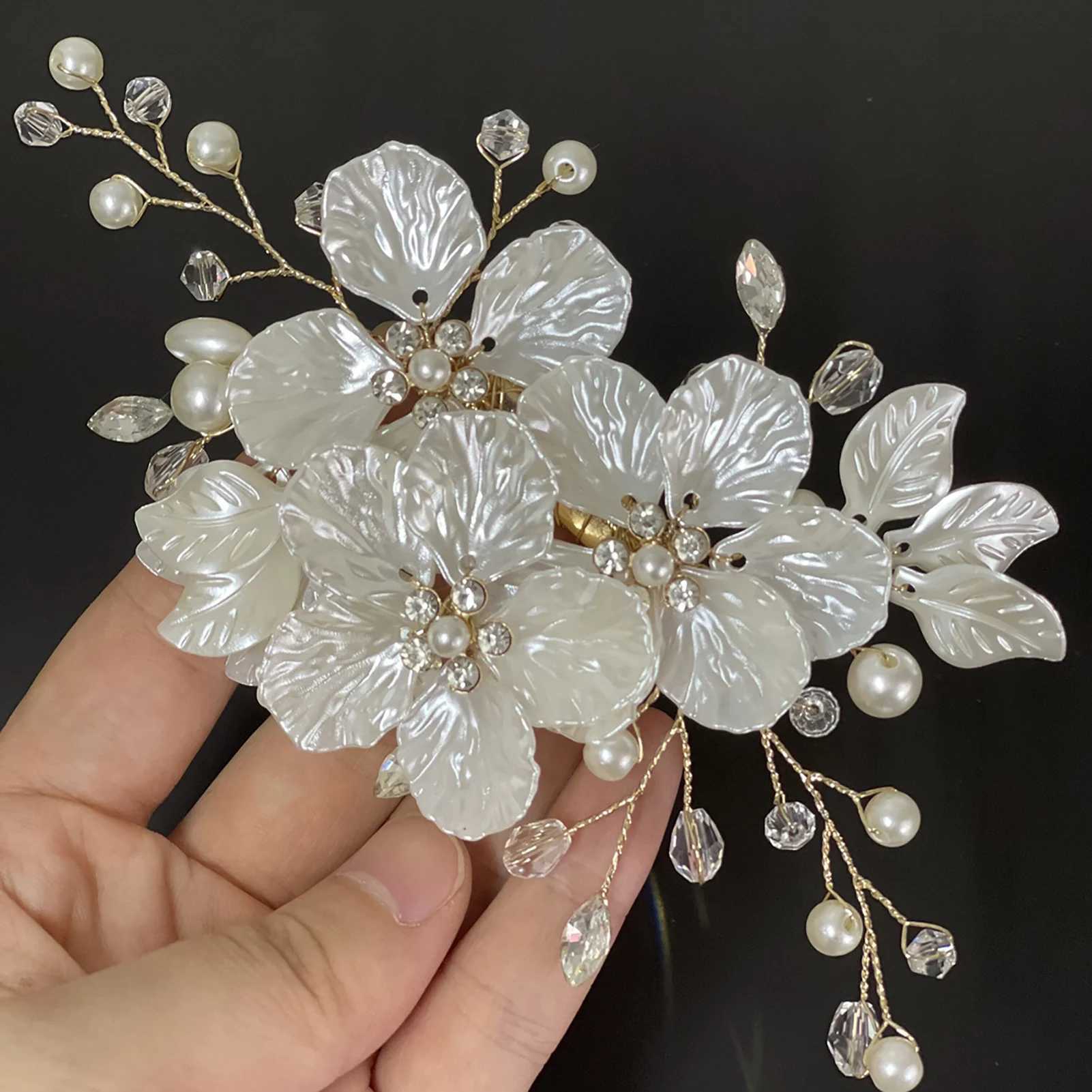 Handmade Pink Flower Hairpins Side Clips Simulated Pearls Headpieces Women Girls Charm Floral Hairclips Party Hair Jewelry L250928NDGE