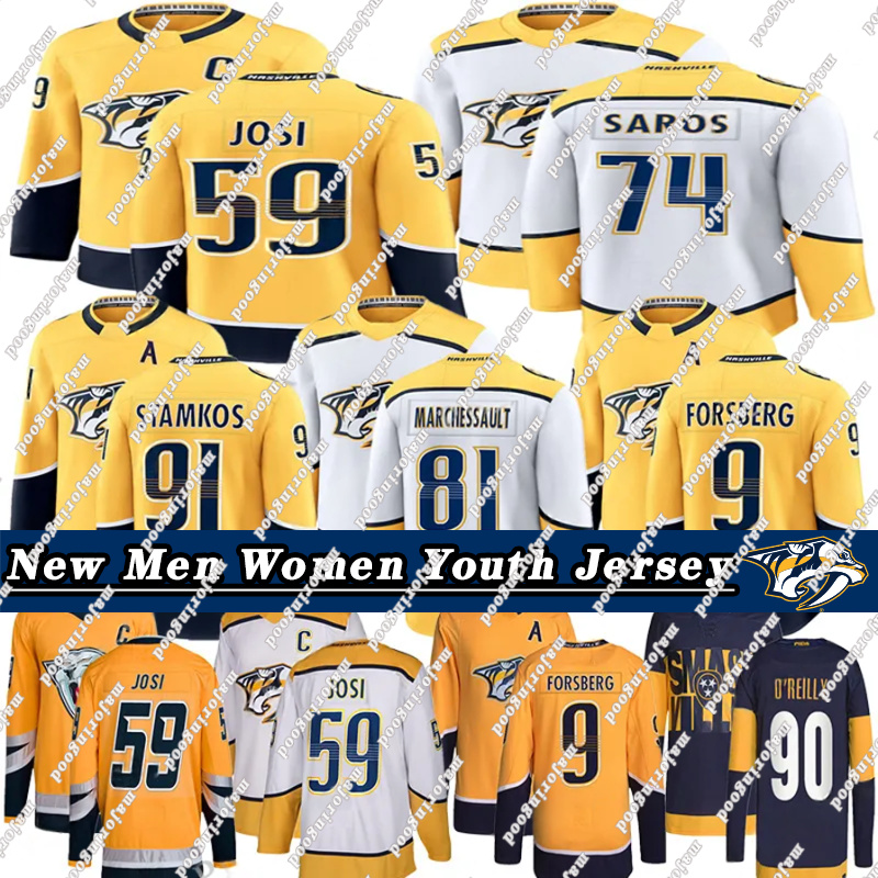 2025-26 New jersey #91 Steven Stamkos nashville hockey jersey predator jersey #59 Roman Josi Ryan O'Reilly Filip Forsberg Juuse Jonathan Marchessault jersey