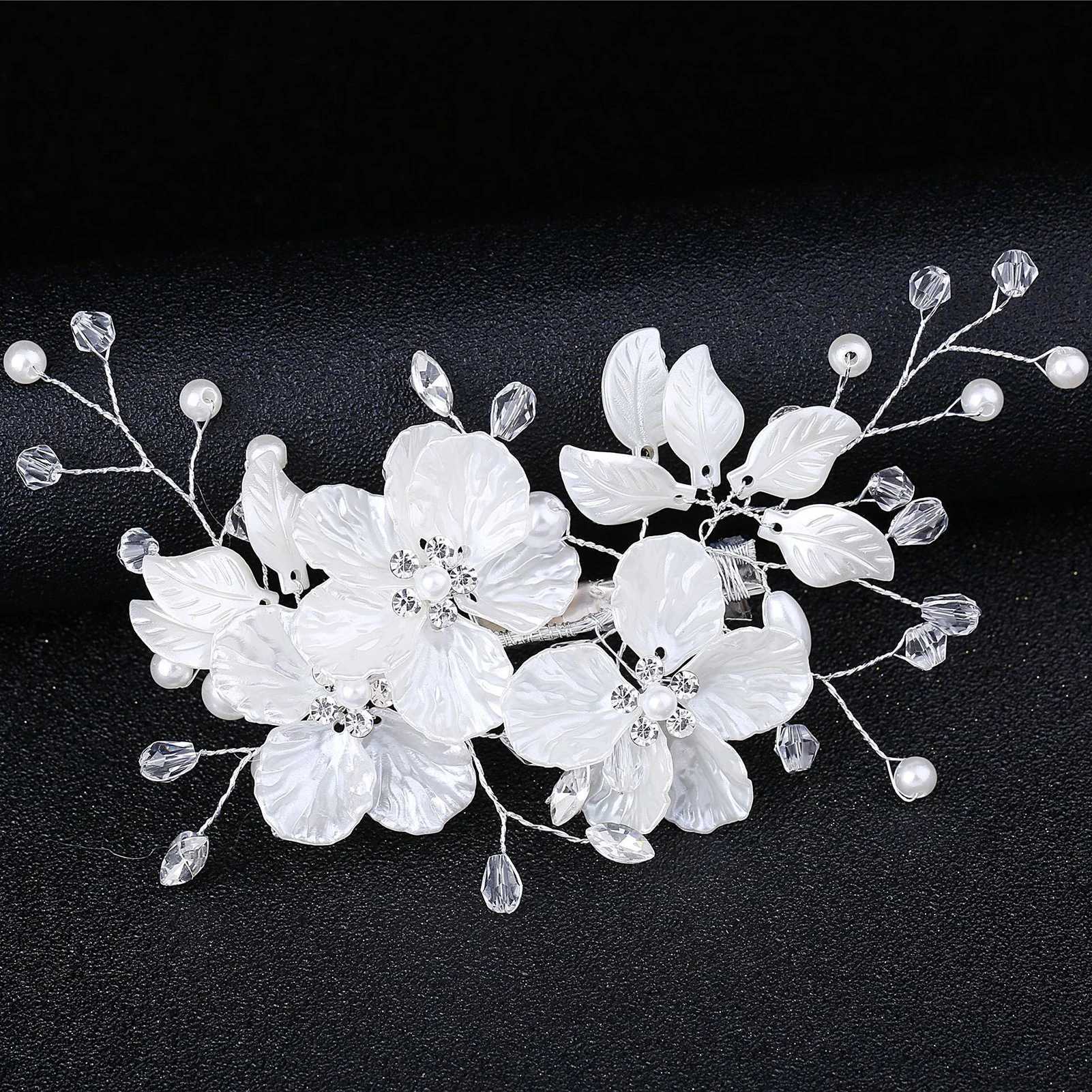 Handmade Pink Flower Hairpins Side Clips Simulated Pearls Headpieces Women Girls Charm Floral Hairclips Party Hair Jewelry L250928NDGE