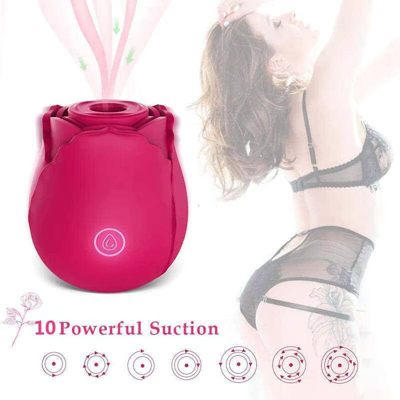 Wholesale Rose Vibrator Toy Silicone Nipple Clitoris Masturbation Female Adult Sex Toys Sucking Rose Vibrator for Woman
