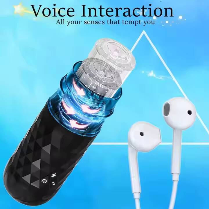 Hot Sale 10Frequency Variable Speed Automatic Telescopic Intelligent Male Masturbator TPE Sex Toys with Voice Vibration Cup