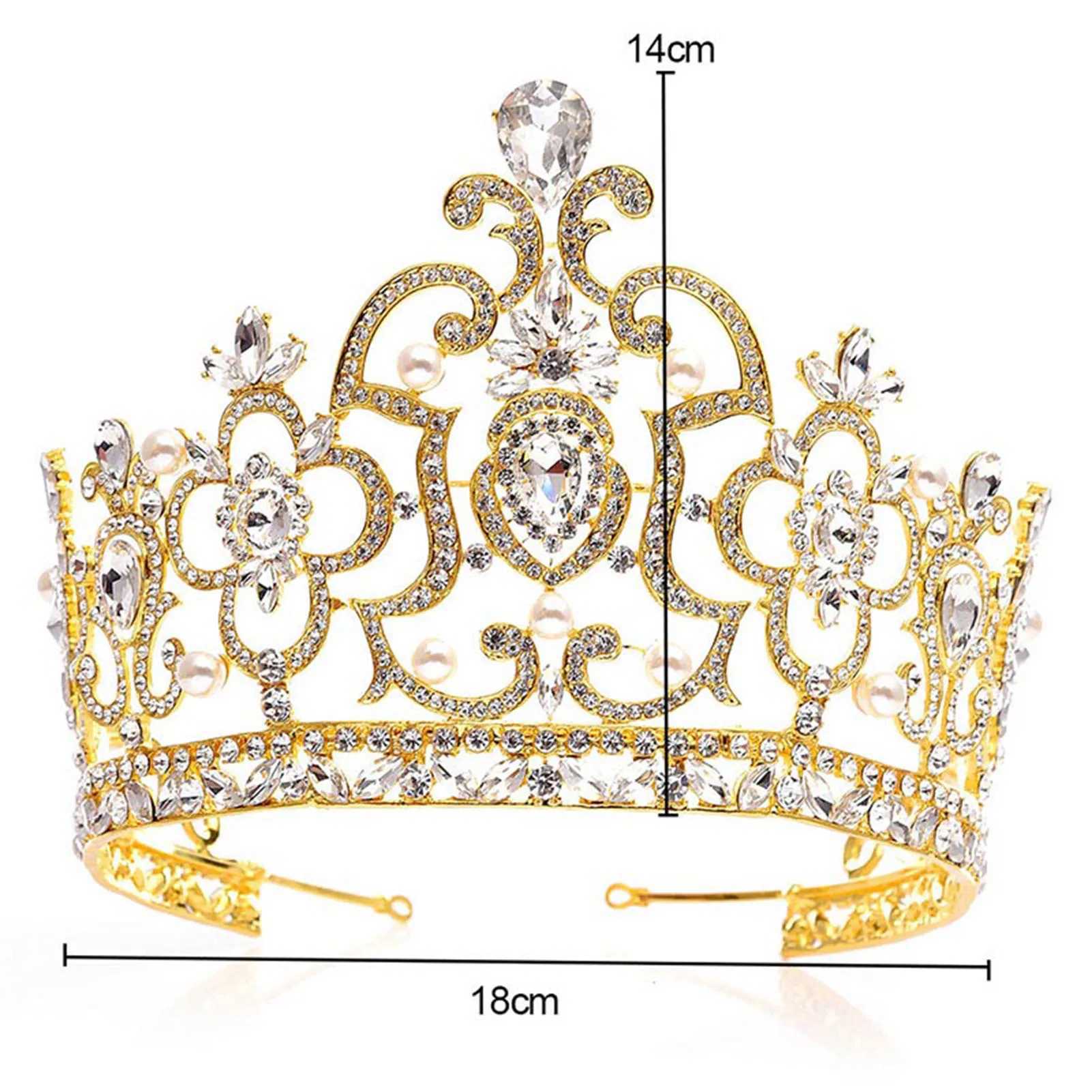 Fashion Wedding Big Crown Bridal Hair cessories Vintage Big Rhinestone Headbands Romantic Crown Tiaras Party Decoration L2509282SUN