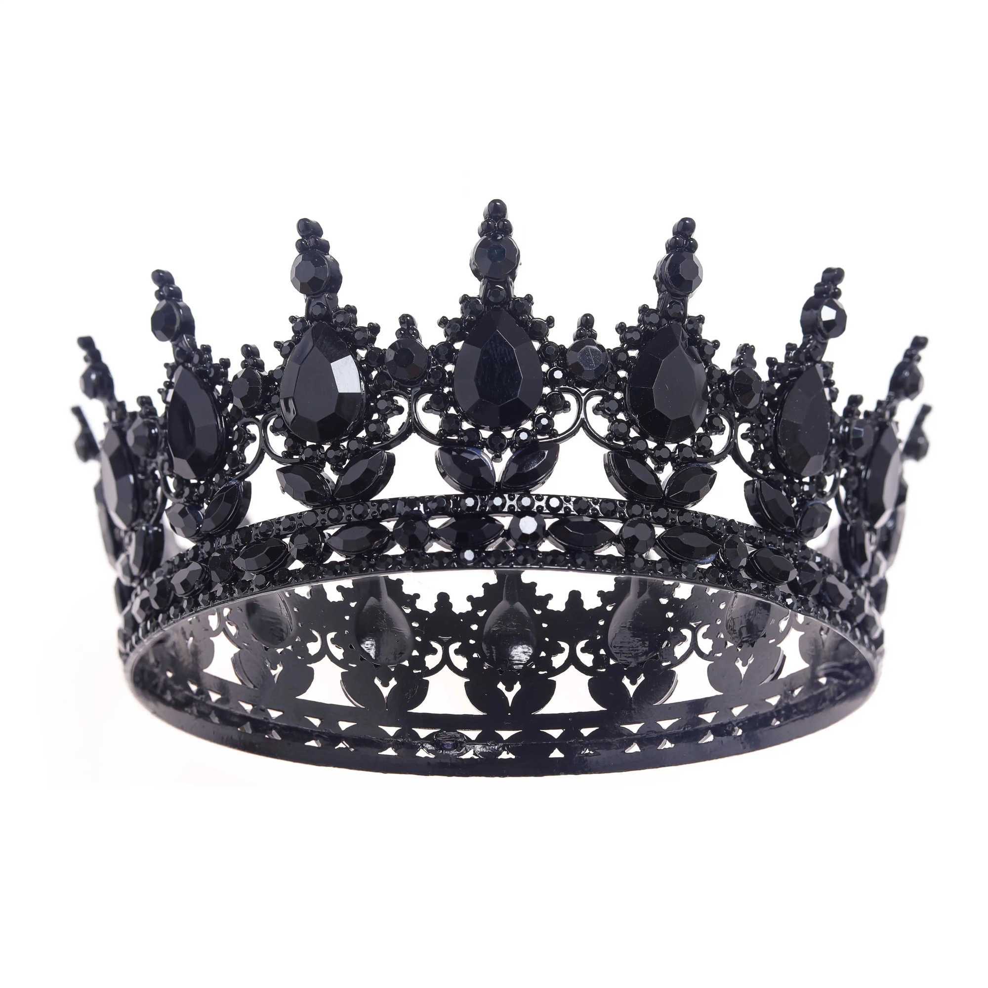 Vintage Baroque Queen King Bride Tiara Crown For Women Headdress Prom Bridal Wedding Tiaras and Crowns Hair Jewelry cessories L2509287DI3
