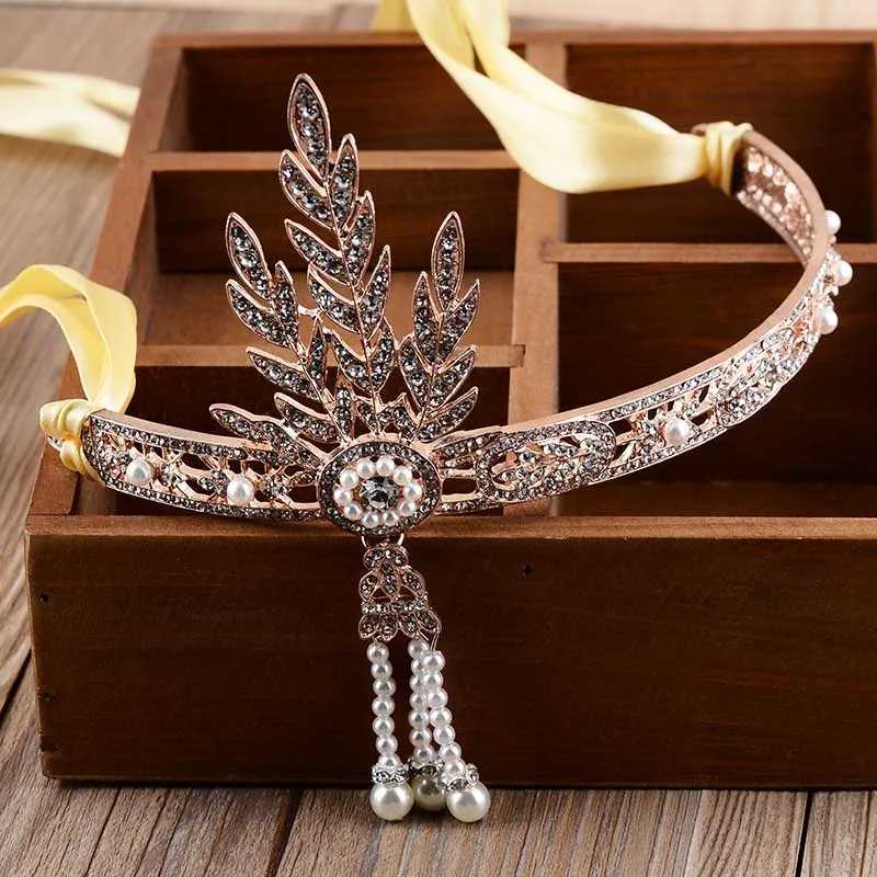 The Great Gatsby Hair cessories Crystal Pearl Tassels Headbands Head Jewelry Wedding Bridal Hairbands Tiaras and TEN L250928YIR1
