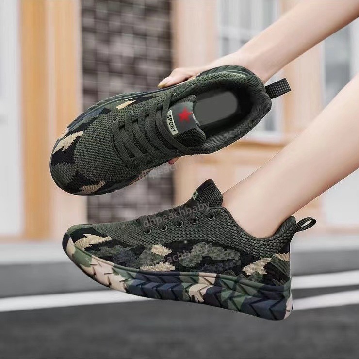 Men's Camo Casual Sneakers Light Durable with Airy for Runners Running Breathable Shoes Youth Soft Sole Lightweight Non-slip Sports Shoes