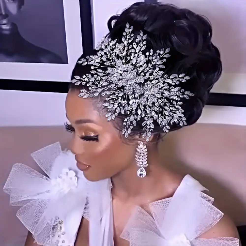 Fashion Bridal Headpiece with Comb Woman Headdress Shiny Rhinestone Pageant Hair Ornament Bride Wedding Hair cessories L2509286BDW