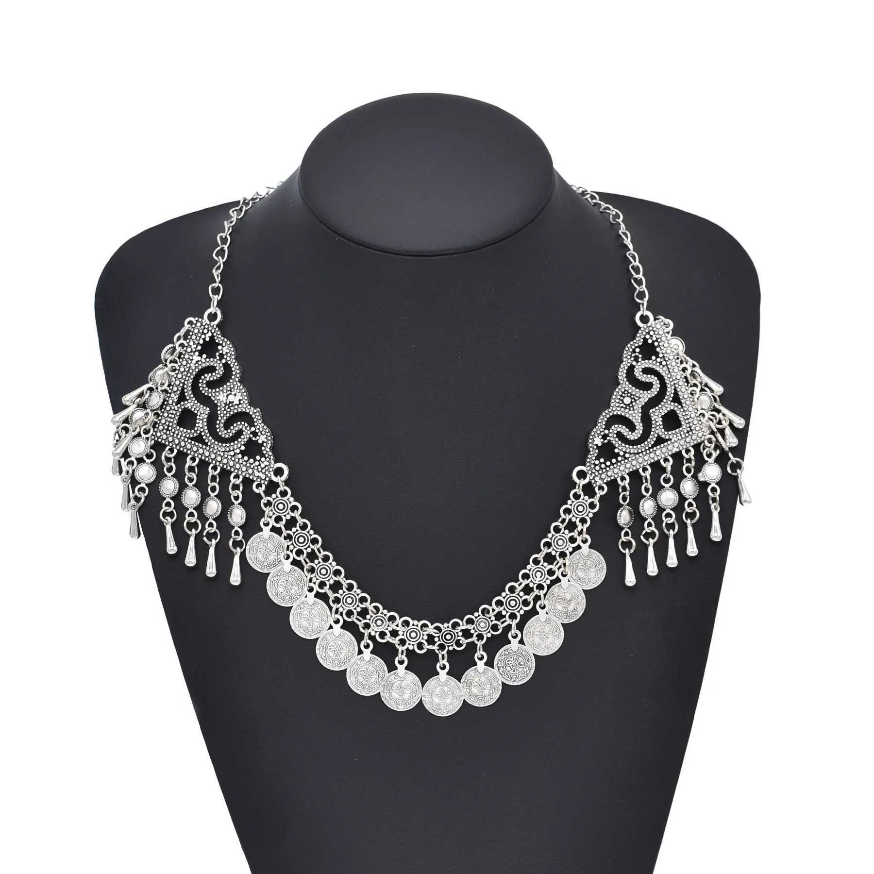 Retro Silvery Alloy Chain Forehead Headpiece For Women Boho Hollow Moon Pendant Ethnic Indian Gypsy Hair cessory Jewelry L250928KNLW