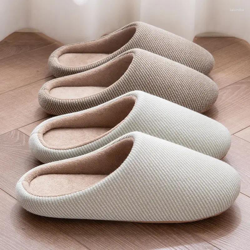 Slippers Men Home Women Soft Slipper Warm Indoor Slides Non-slip Couples Floor Shoes Autumn Spring Bedroom Light Slient Flats