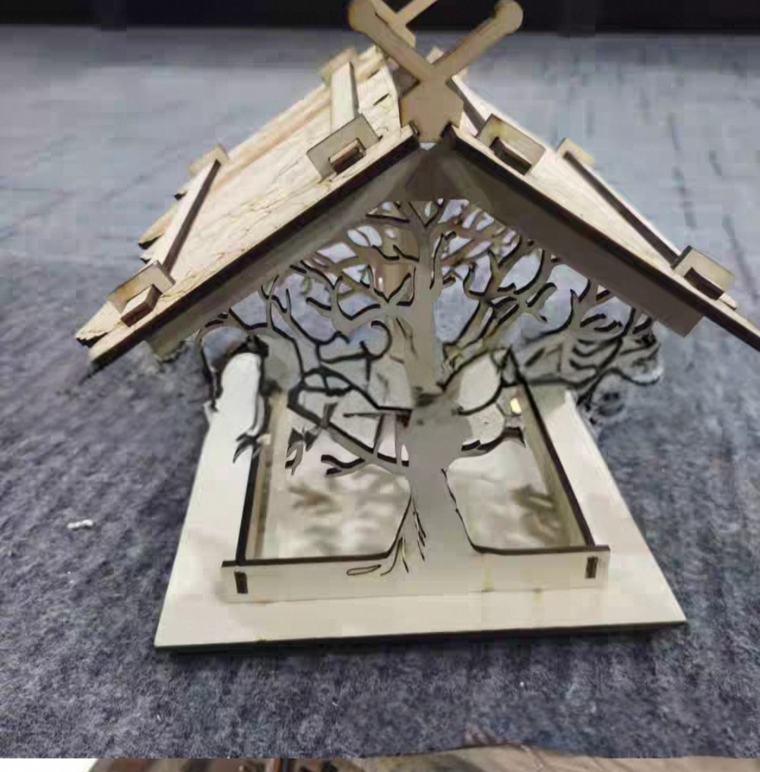 2025 new Wooden Feeder Diy Outdoor Hanging Assembled Bird Cage House Pet Supplies For Garden Yard Decoration Accessories