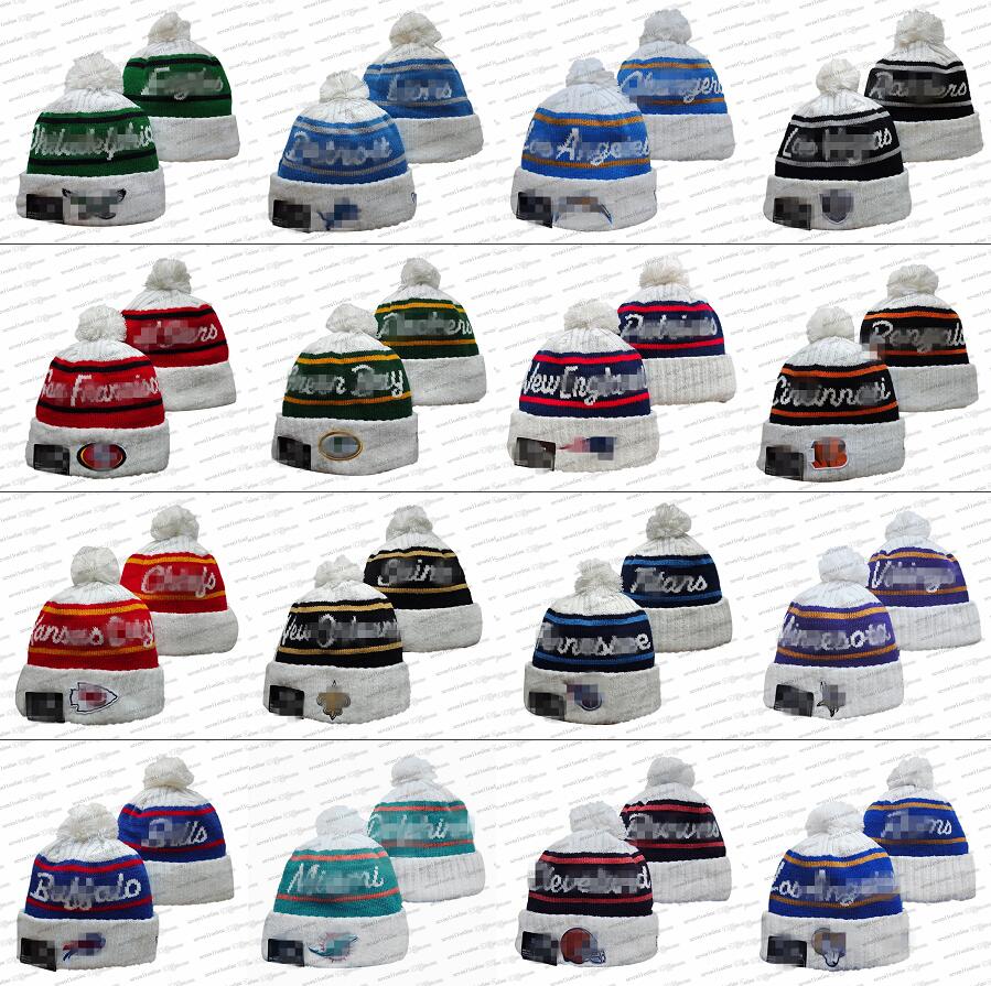 2025 All Teams Baseball Beanies American football Side Patch Winter Sport Knit Hat Skull Caps Full Closed Cap White Women Striped Knitted Pompom GB Beanie Hat S28-01