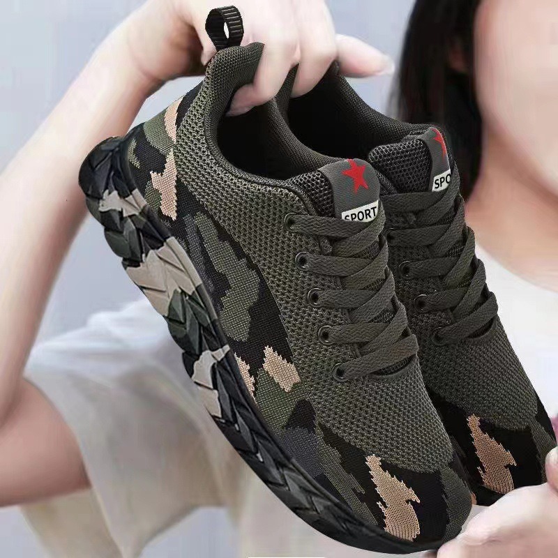 Men's Camo Casual Sneakers Light Durable with Airy for Runners Running Breathable Shoes Youth Soft Sole Lightweight Non-slip Sports Shoes