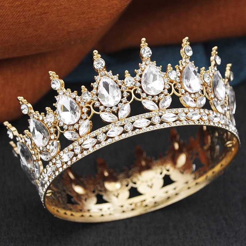 Gorgeous Crystal Wedding Crown Royal Queen King AB Tiaras and Crowns Bridal Diadem Party Prom Bride Headdress Jewelry L25092811ON