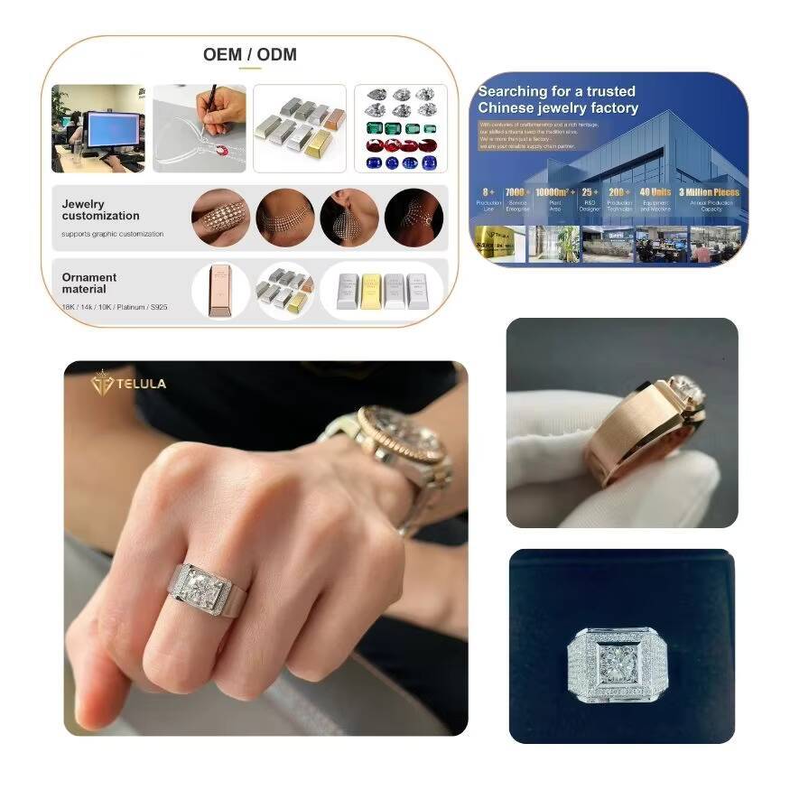 Custom Luxury Hip Hop Pinky Ring S925 Silver Moissanite Ring Men VVS DEF Hip Hop Moissanite Rings