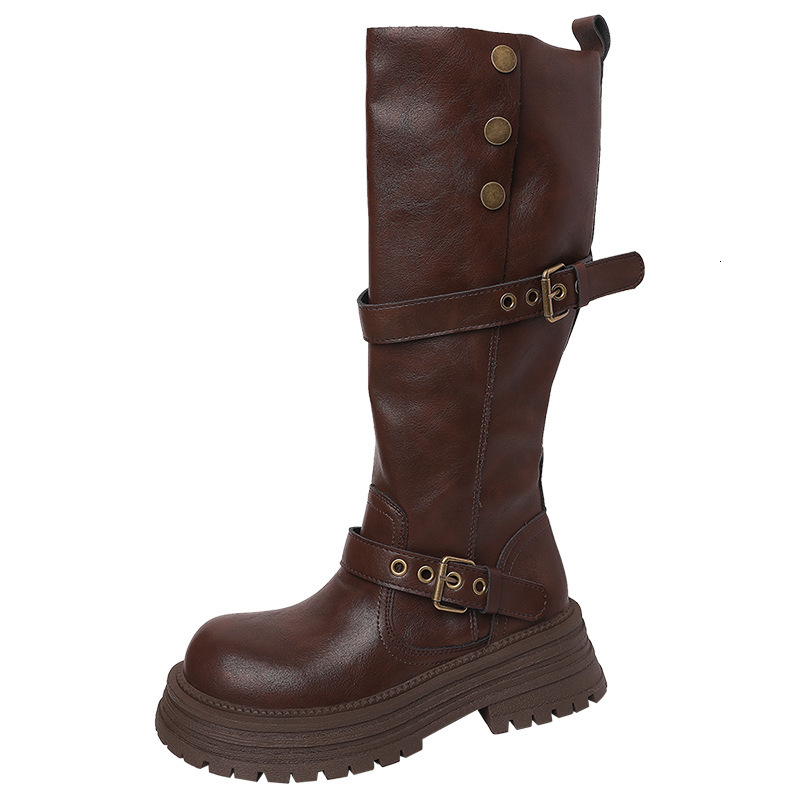 Platform Height-Increasing Long Women 2025 Summer New Versatile British Style Chunky Heel Fashion Riding Boots ddmymarket