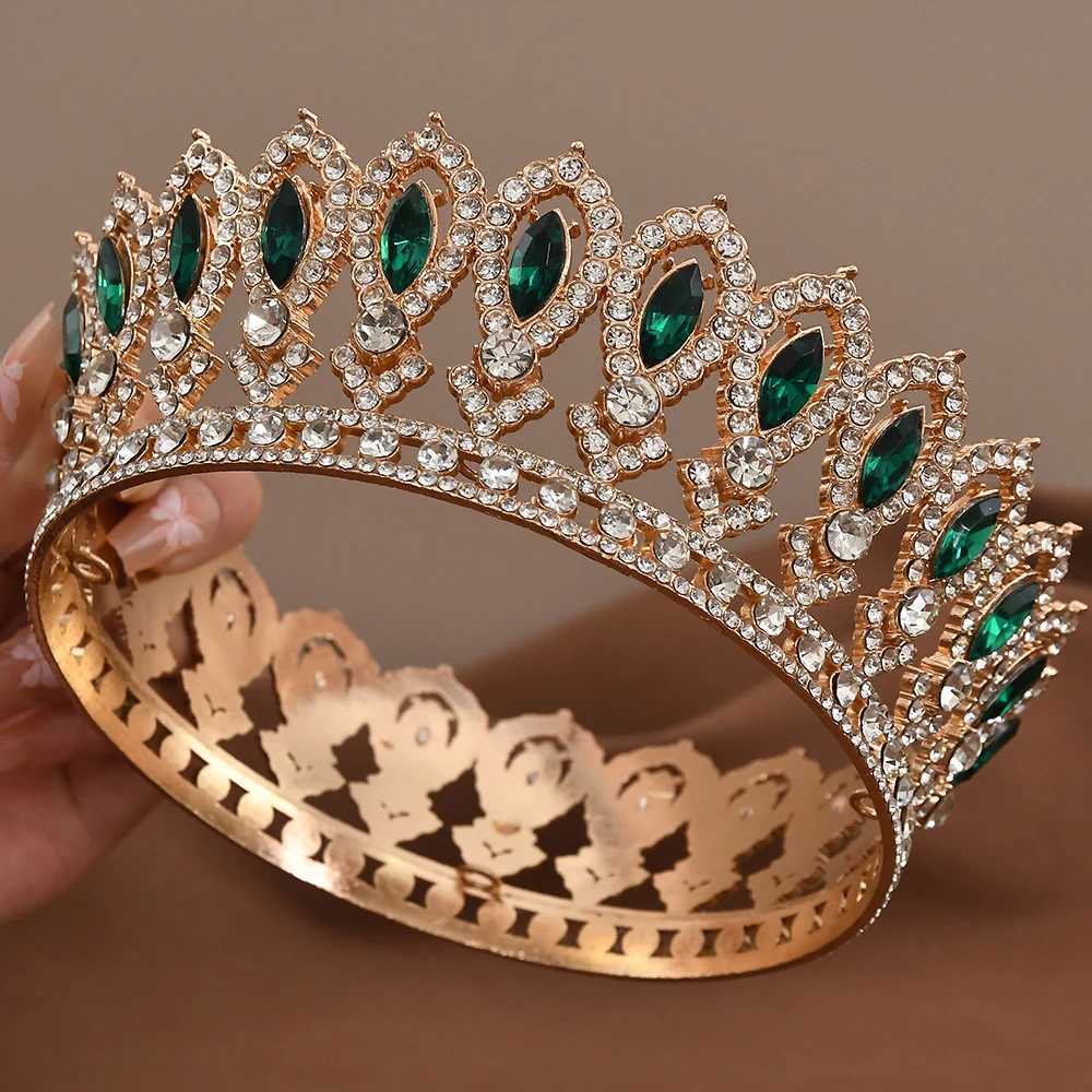 Vintage Crystal Crown Baroque Marquise Rhinestone Tiara Round Diadem Bridal Wedding Headdress Hair Jewelry cessories L250928IXAS