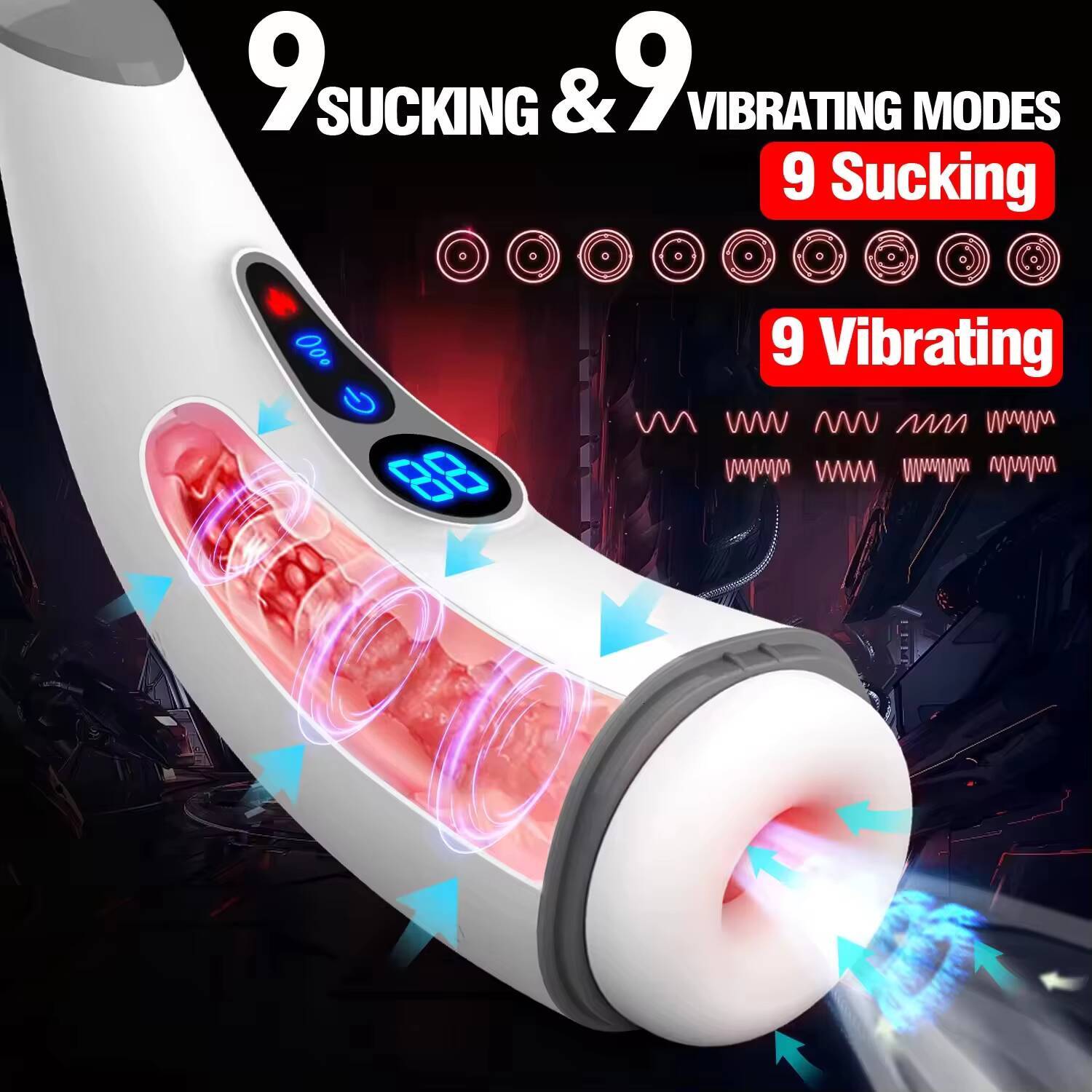 AIERSHA Wholesale Hotselling Sucking Vibration Heating Pronunciation Airplane Cup Male Masturbation Device Pumping Exercise