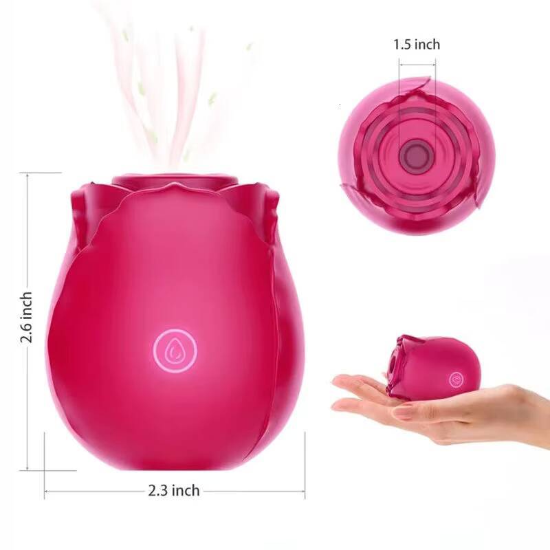 Wholesale Rose Vibrator Toy Silicone Nipple Clitoris Masturbation Female Adult Sex Toys Sucking Rose Vibrator for Woman