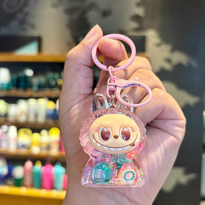 Crystal Oilfilled Drift Bottle Keychain Pendant Keychain for Men and Women Students Children Machine Gift H250928