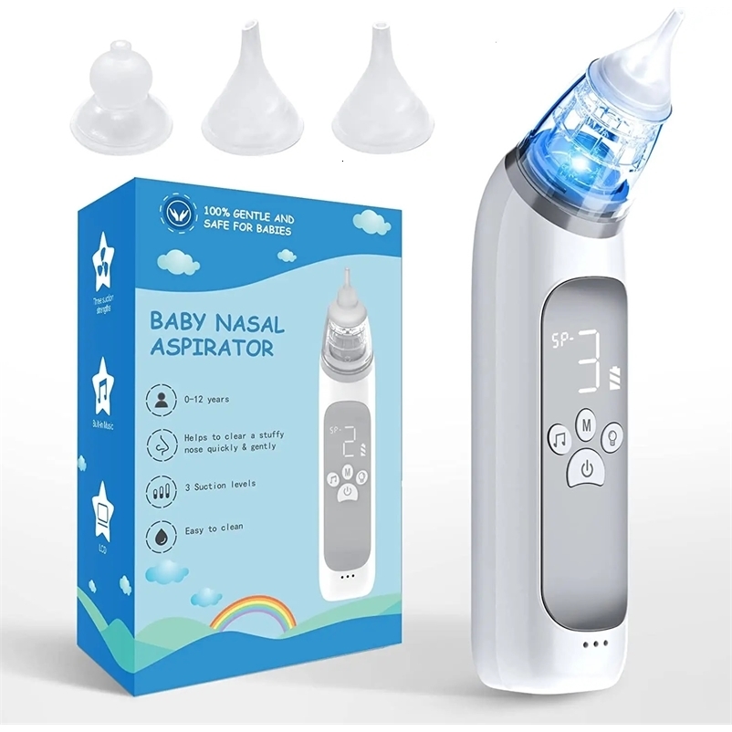 Baby electric nasal inhaler nasal suction device with food grade silicone mouthpiece 3 suction modes and soothing music 241028bj