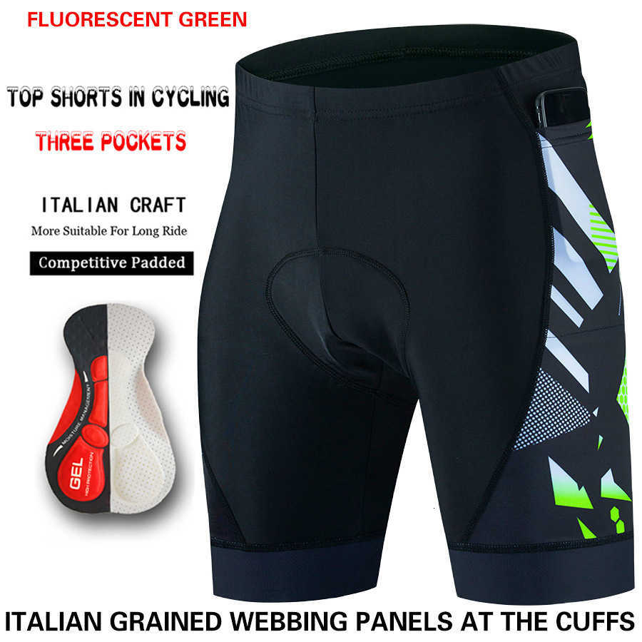 Men's new style cycling suit shorts for summer, quick-drying and breathable with 3 pockets and a tight silicone seat pad.