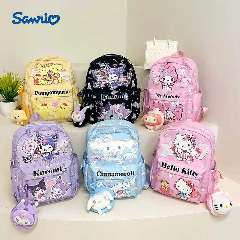 Sanrio Hello Kitty Kuromi Girls Backpack Cute Cartoon School Bag for Children Lightweight Durable Kids Backpack L250930