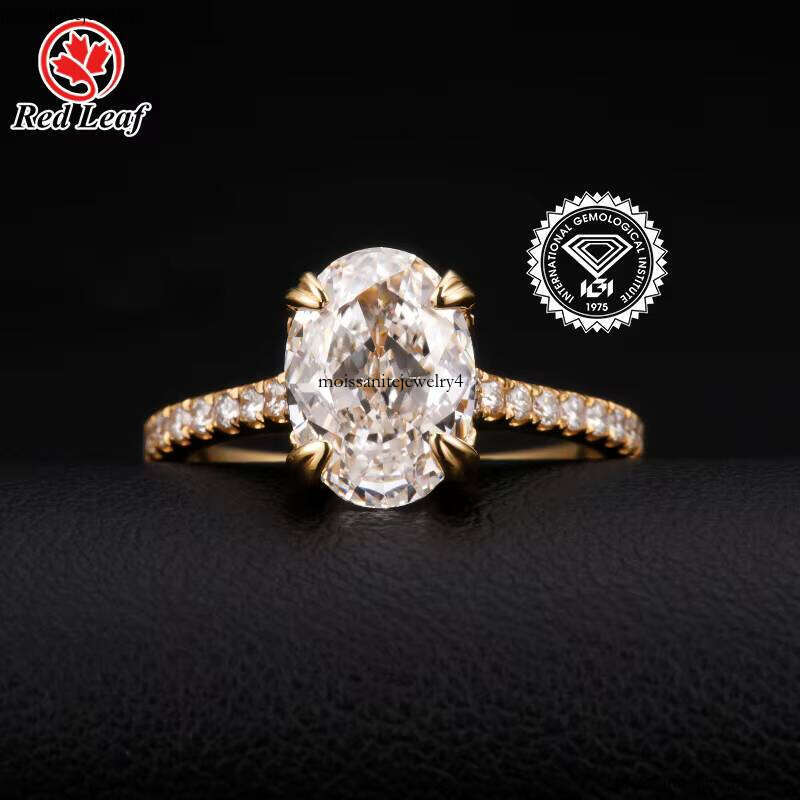 14K White Gold Diamond 1CT 2CT 3CT IGI Certified DEF CVD HPHT Oval Lab Grown Engagement Ring