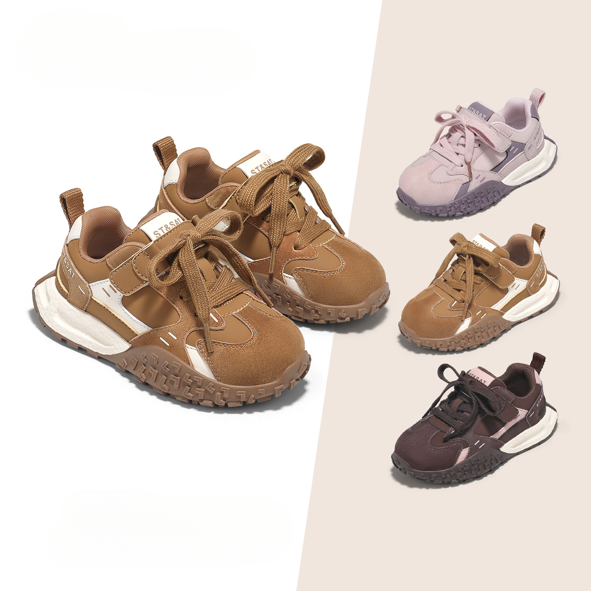New autumn and winter versatile children's sports Designer shoes for hiking outdoor activities anti slip soft sole breathable unisex running desi