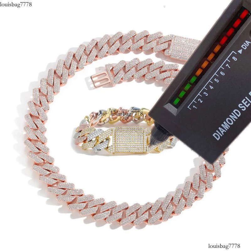 Custom Pass VVS Moissanite Rose Gold Miami Cuban Link Bracelet - Perfect for Any Ocn