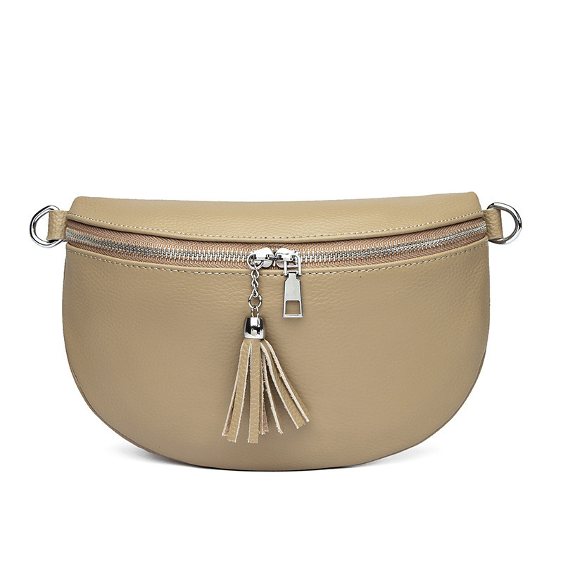 New trendy bags for women, single shoulder crossbody bag, top layer cowhide chest bag