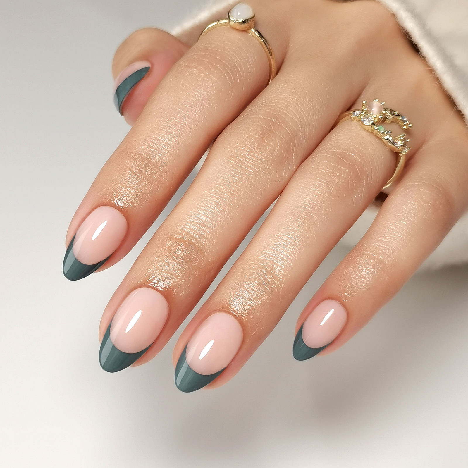 french pub green presson fake nails soft gel almond nails with a natural and perfect fit 16 sizes 32 reusable fake nails