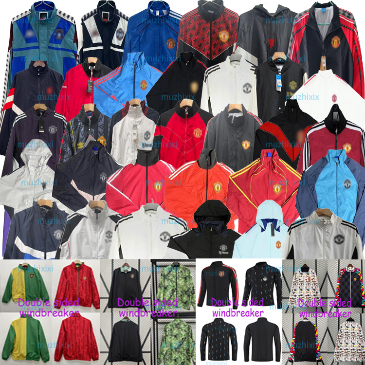 Two-sided jacket MAINOO Hoodies ManchEsteeES Football Tracksuit 24 25 26 retro Soccer wear kit Chandal Entrenamiento Survetement united Tuta Calcio Trainingsanzu