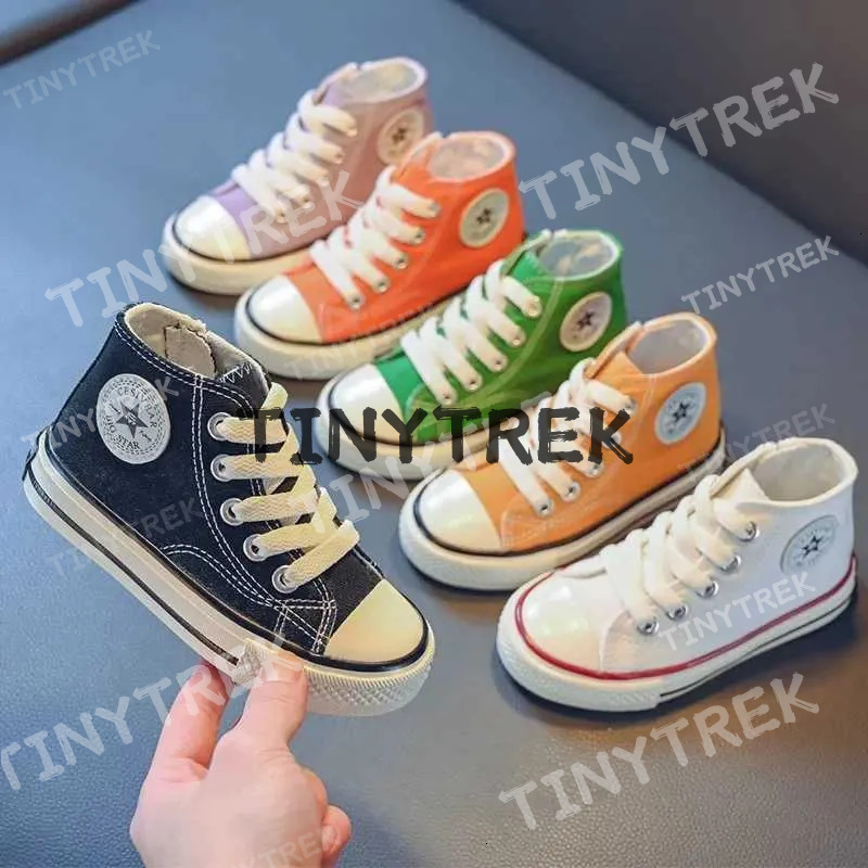 Childrens Sneakers Big Kids High-Top Canvas Breathable Light Student Casual Shoes Boys And Girls T250527