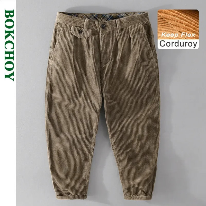 Winter cotton Corduroy mens pants retro loose casual large pocket jogging mens streetwear mens pants F7610 241116