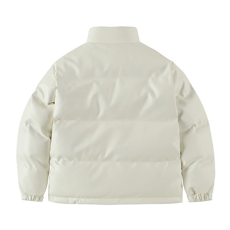 Winter thickened mens PU leather jacket drop shoulder jacket 250922