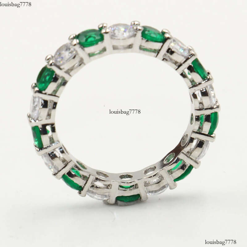 Size 5-10 Drop Shipping High Quality Jewelry Sterling Sier Emerald Gemstones CZ Dia Lucky Wedding Engagement Band Ring Set