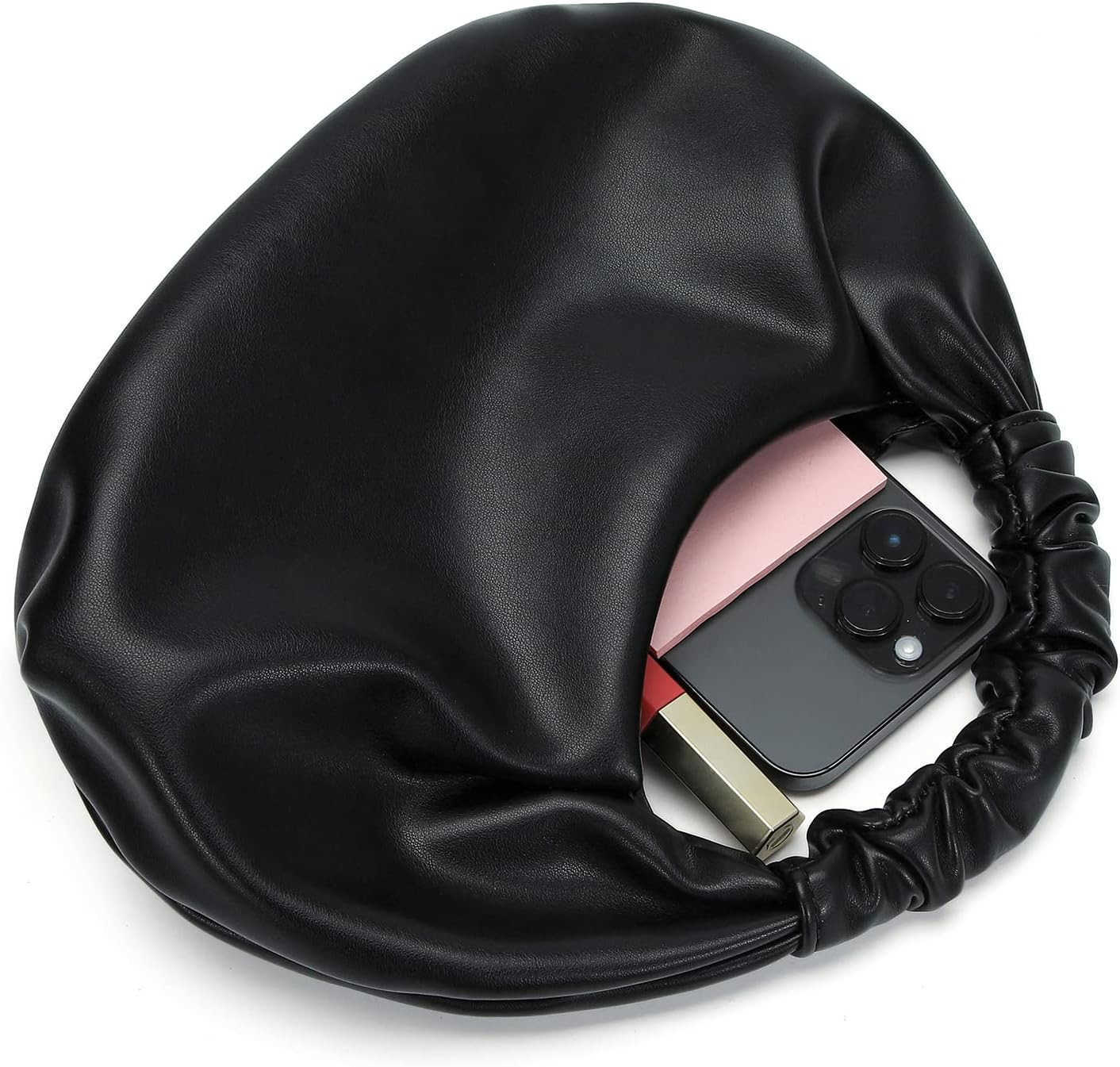 Mini Hobo Tote Bags for Women Soft Leather Clutch Purses for Women CloudShaped Top Handle BagsW250930