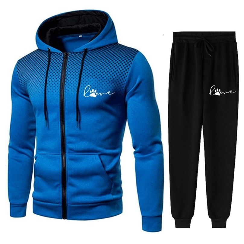 Mens Tracksuits Autumn Winter Tracksuit Set HoodiesSweatpants Fashion Casual Zipper Sportswear Streetwear Male Jackets Plus Size 221130wtt