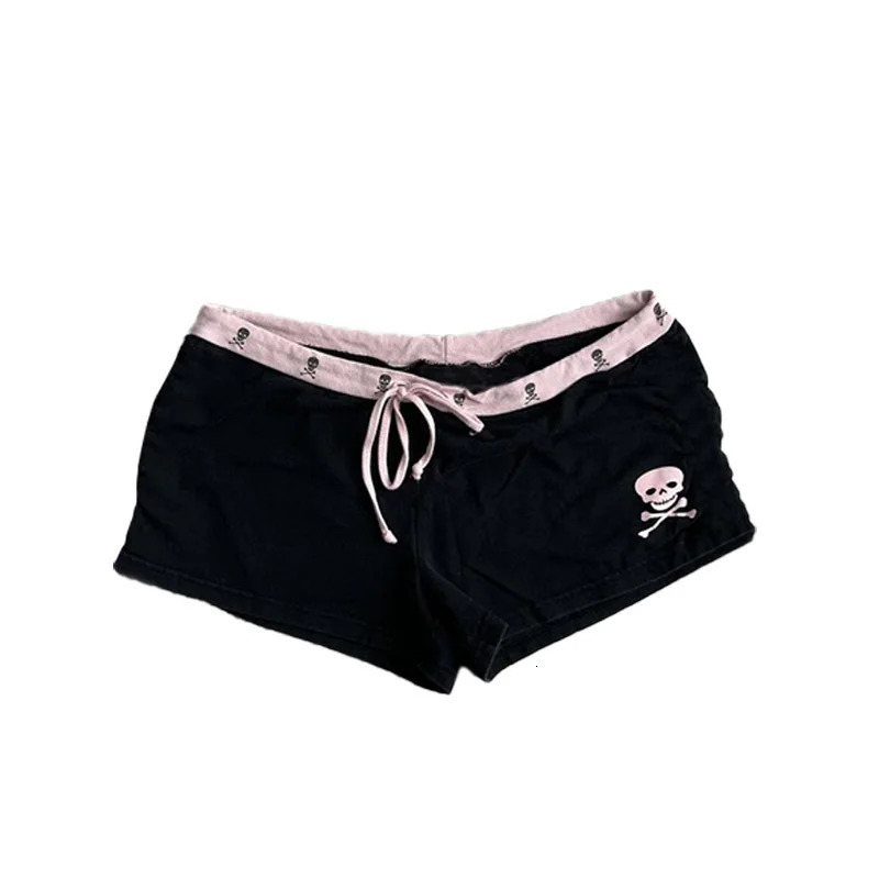 Y2K Super Shorts Cute Goth casual girl Short letter embroidery Solid color shorts Sexy fashion stripes patchwork street emo girl 250922