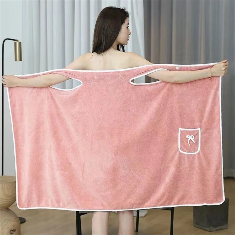 Towel Bathroom Wearable Bathrobe Dress Women Shower Female Soft Bath For Adults Lady Home Textiles And Sauna Towels 231026