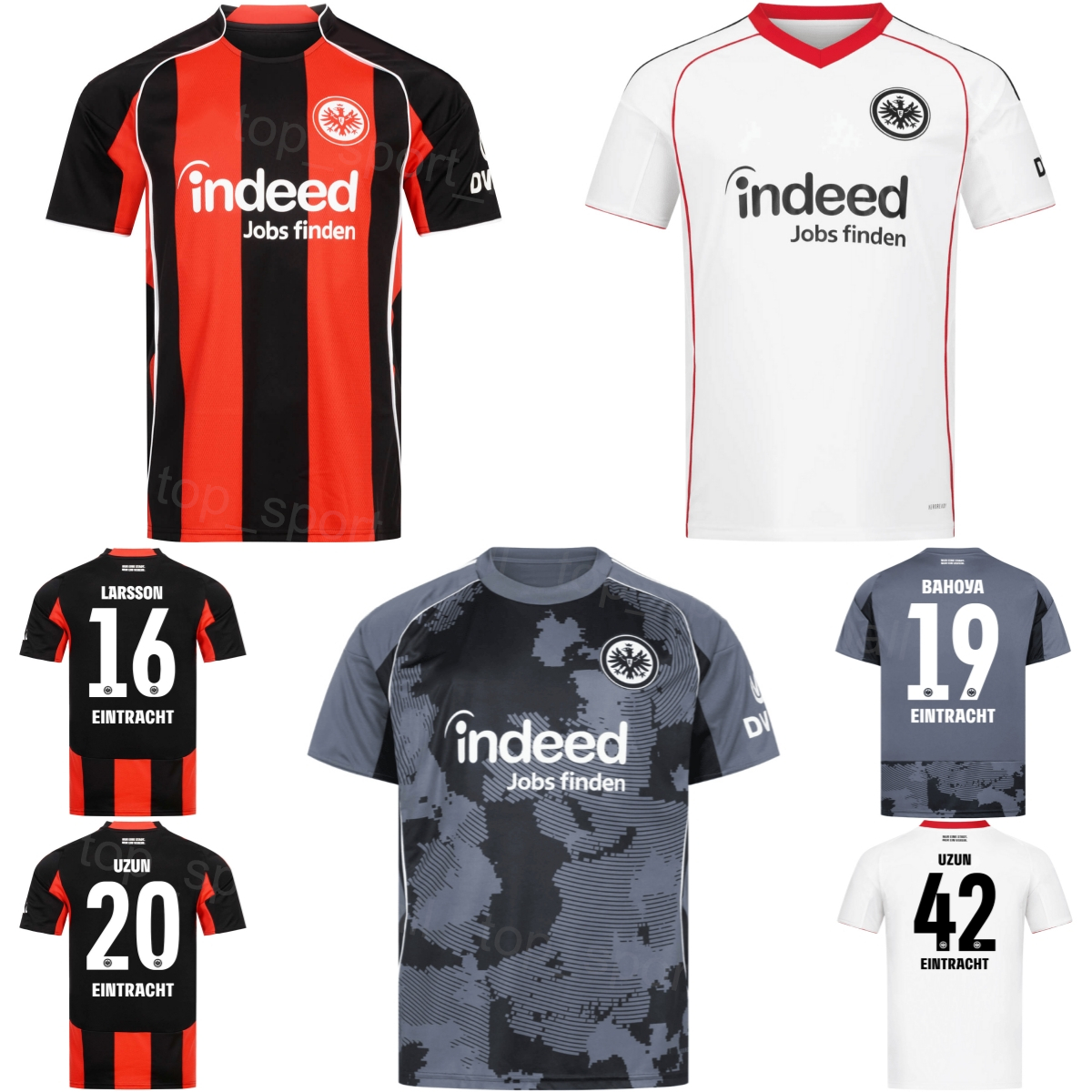 Club Soccer Eintracht Frankfurt 19 Jean-Matteo Bahoya Jersey 25 26 Mans Hugo Larsson Can Uzun Ritsu Doan Ansgar Knauff Michael Zetterer Fares Chaibi Football Shirt