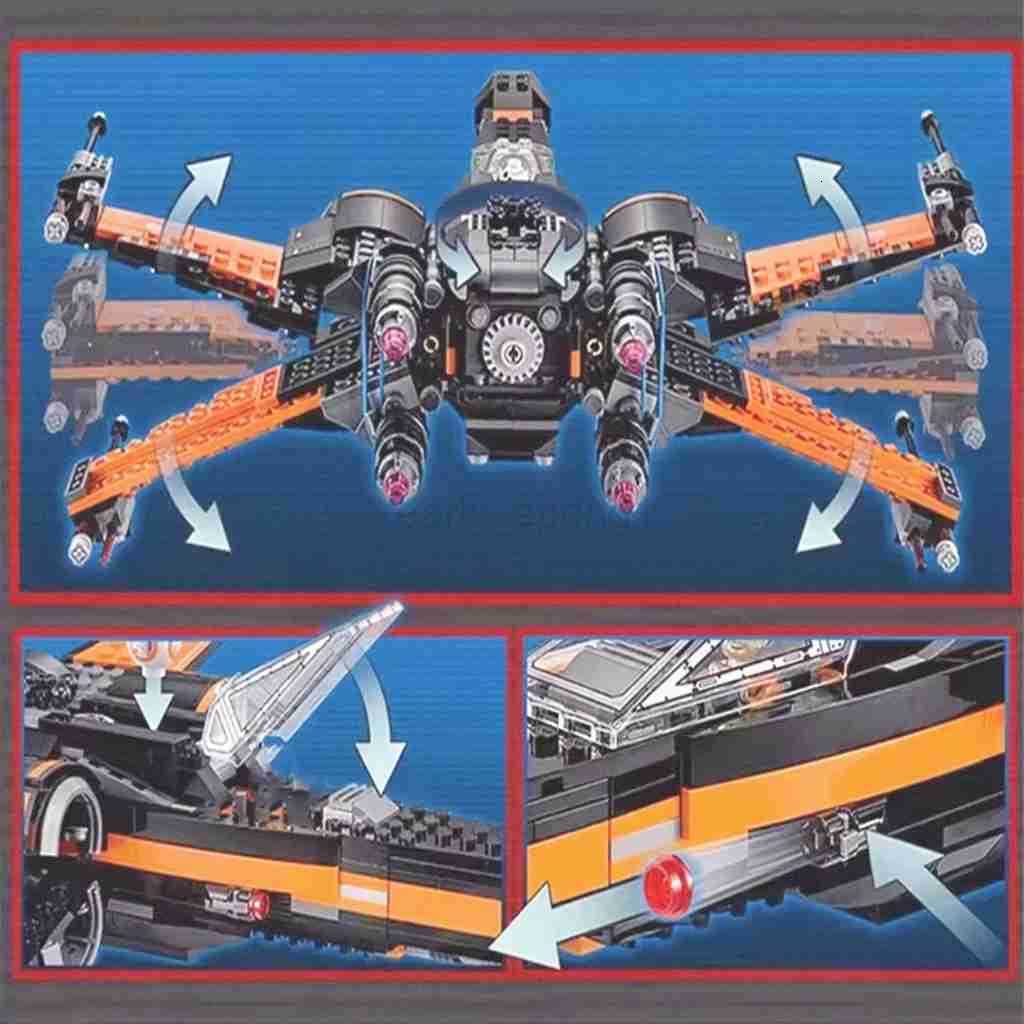 2025 717PCS Space War Xwing Fighter Set Building Blocks Wars Spaceship Warplane Construction MOC Bricks Toys Gifts For Kids Boy T250930