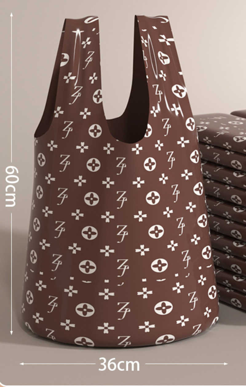 Luxury Thickened Household Garbage Bag with Floral Design - Large Capacity for Kitchens